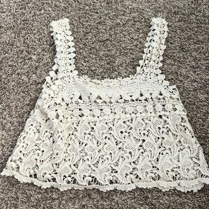 Staring at stars crochet crop tank top